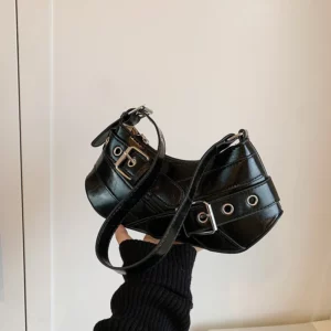 Sac à Main Gothique Punk Y2K – Petit Fourre-Tout Noir