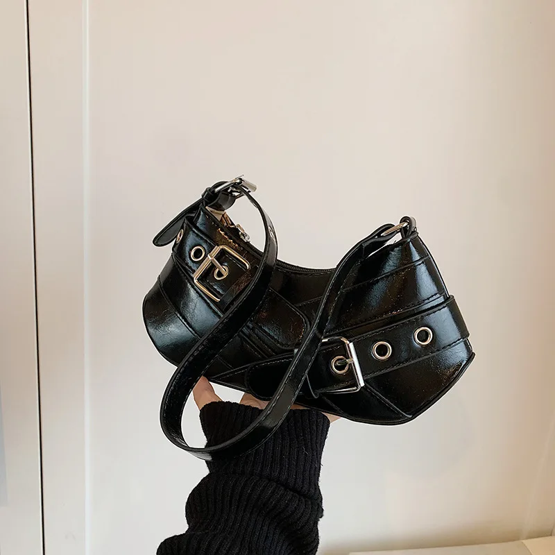 Sac à Main Gothique Punk Y2K – Petit Fourre-Tout Noir
