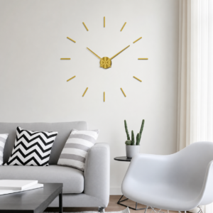 Horloge Murale Minimaliste 40 cm – Chiffres Dorés et Lecture Analogique
