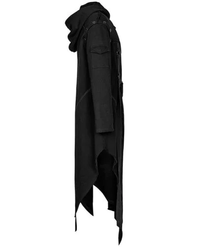 Veste à Capuche Dieselpunk Noire – Coupe Asymétrique et Sangles – Image 3