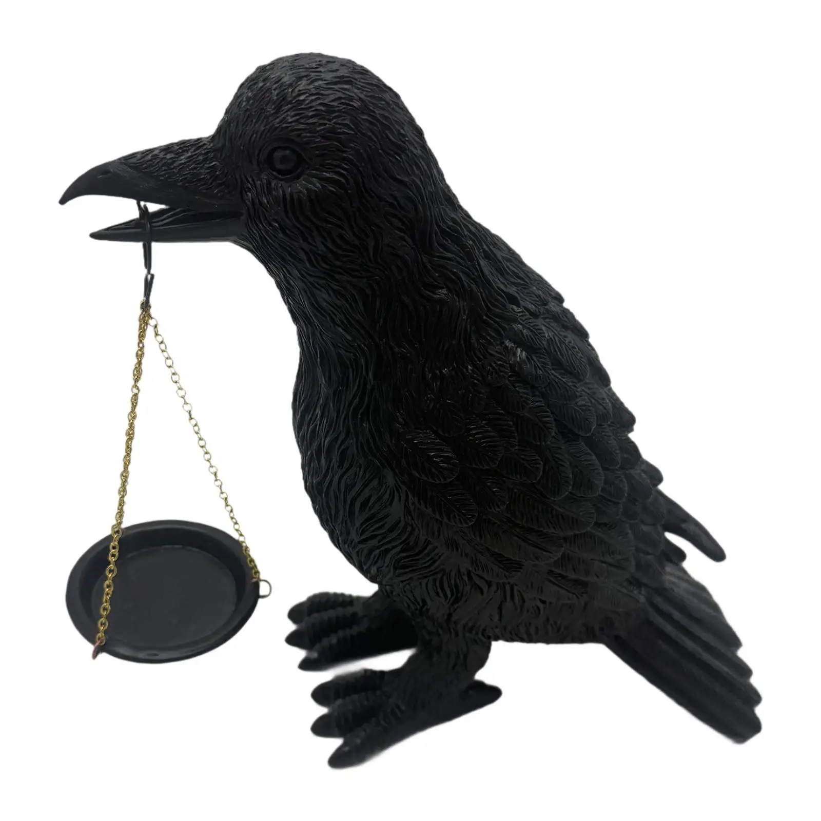 Bougeoir Gothique Corbeau – Sculpture Noire – Image 2