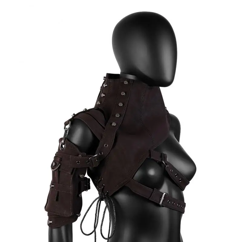 Sac Bandoulière Steampunk – Harnais Noir et Poche Multi-Sangles – Image 5