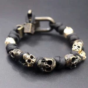Bracelet Gothique Tête de Mort – Paracorde Noire