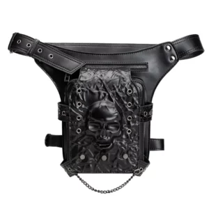 Sac Banane Punk Crâne – Poche Centrale et Chaîne