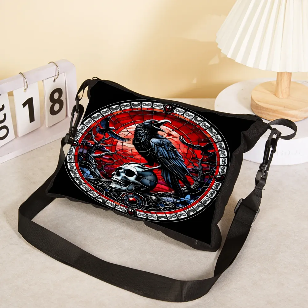 Sac Gothique Corbeau et Crane en Vitrail