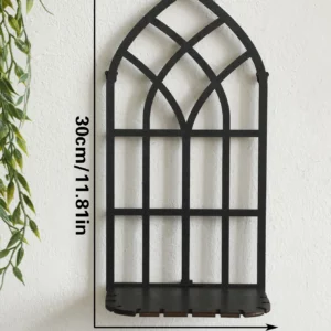Étagère Murale Gothique en Arche – Fenêtre Noire