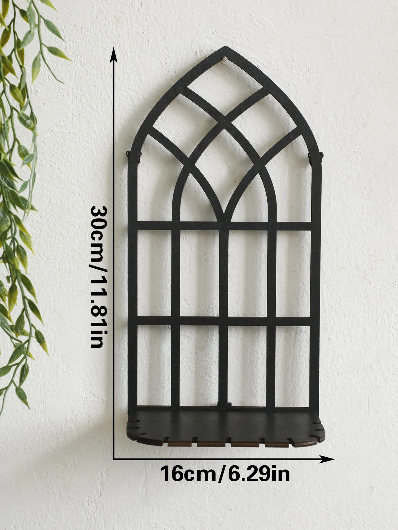 Étagère Murale Gothique en Arche – Fenêtre Noire