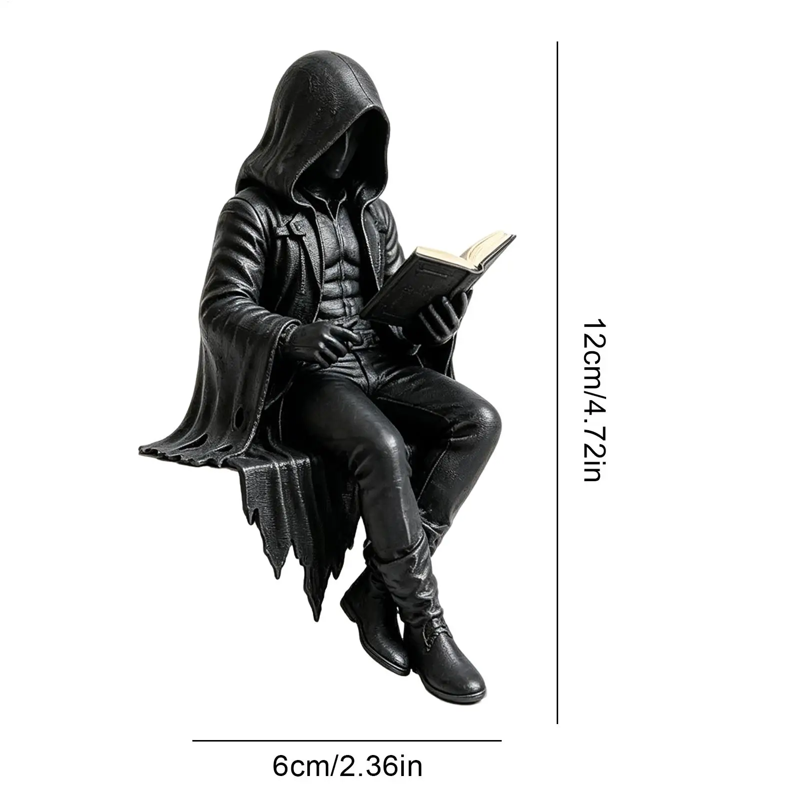 Figurine Gothique en Robe – Silhouette Sombre pour Étagère – Image 6