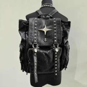 Sac a Dos Gothique Punk a Rivets – Etoile Argentee