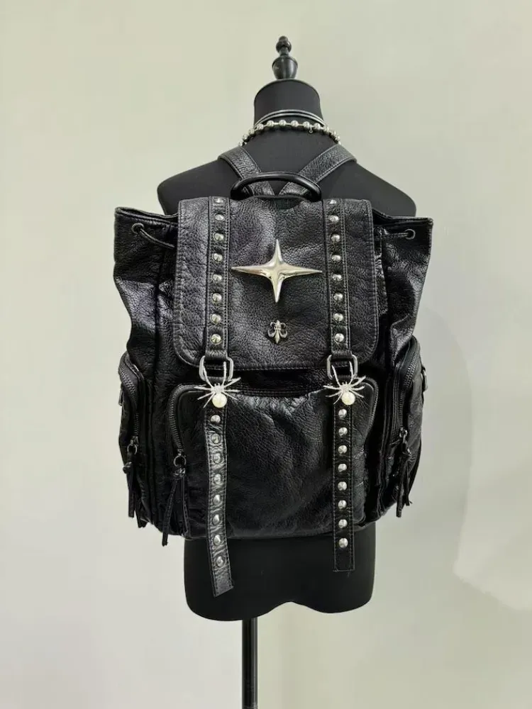 Sac a Dos Gothique Punk a Rivets – Etoile Argentee