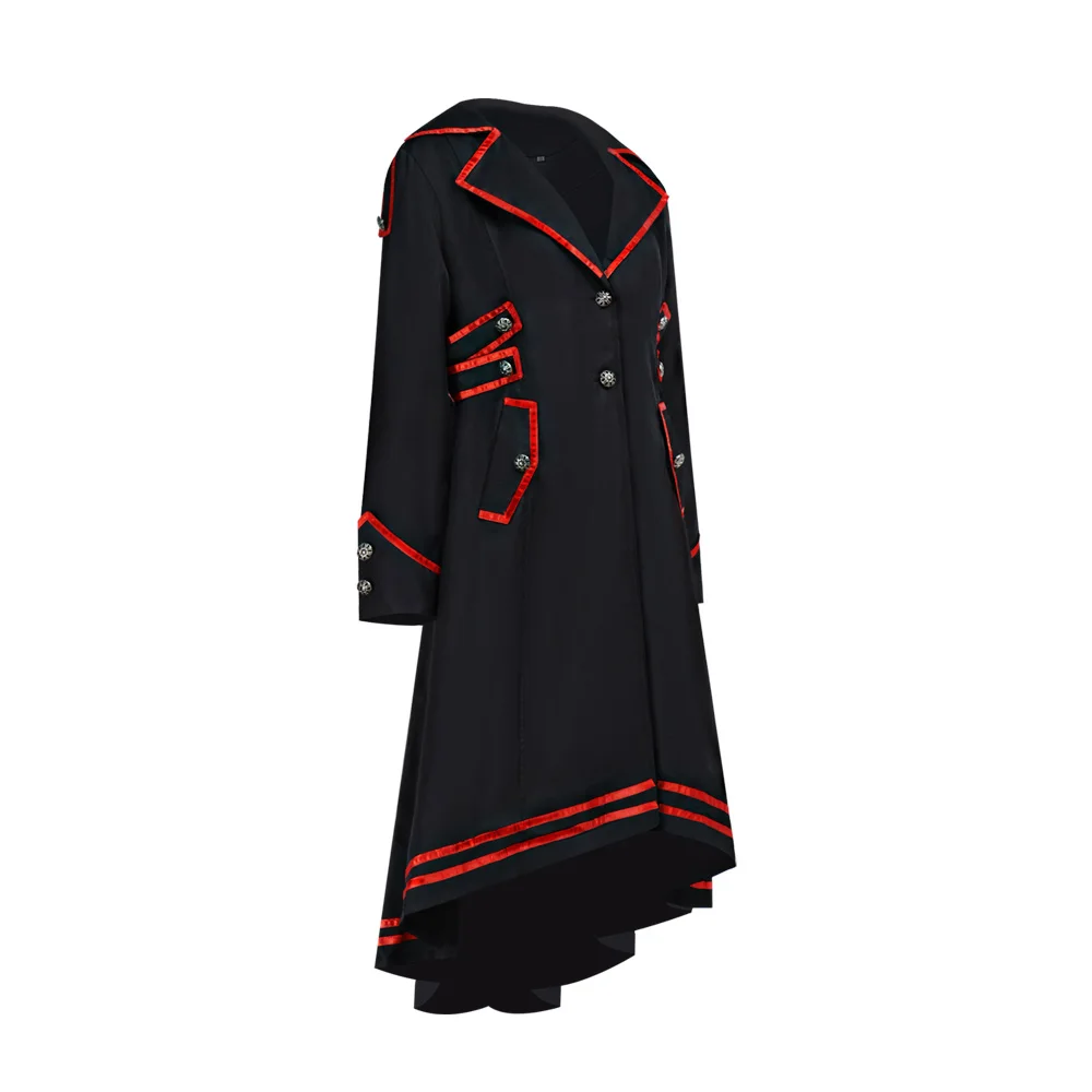 Manteau Gothique Queue-de-Pie – Liserés Rouges – Image 2