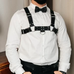 Harnais Gothique Noir Poitrine à Nœud