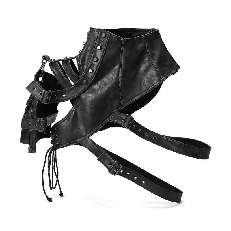Sac Bandoulière Steampunk – Harnais Noir et Poche Multi-Sangles – Image 4