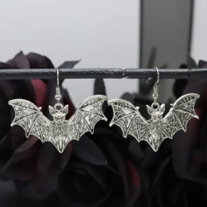 Earrings Gothiques Chauve-Souris – Ailes Argentées