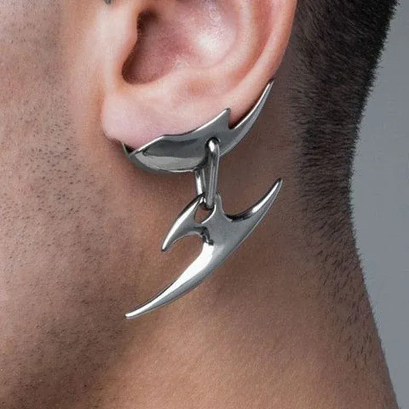 Clip d Oreille Cyberpunk Lame Argente – Image 2