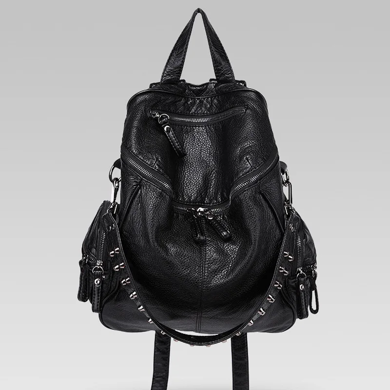 Sac à Dos Gothique Clouté – Noir Grande Capacité
