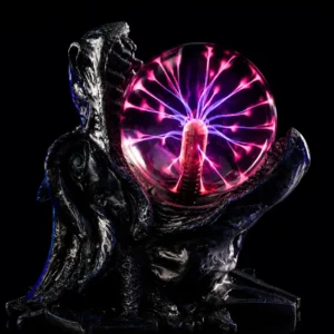Lampe Plasma Gothique Tete de Mort – Sphere Electrique Rose et Violette