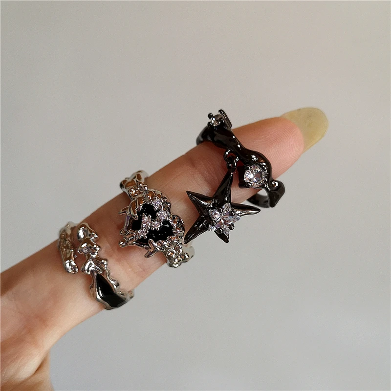 Bague Gothique Araignée – Cristal Noir – Image 2