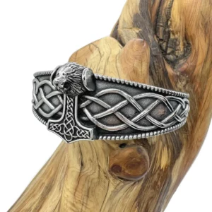 Bracelet Gothique Lion et Marteau – Bangle Acier Noir