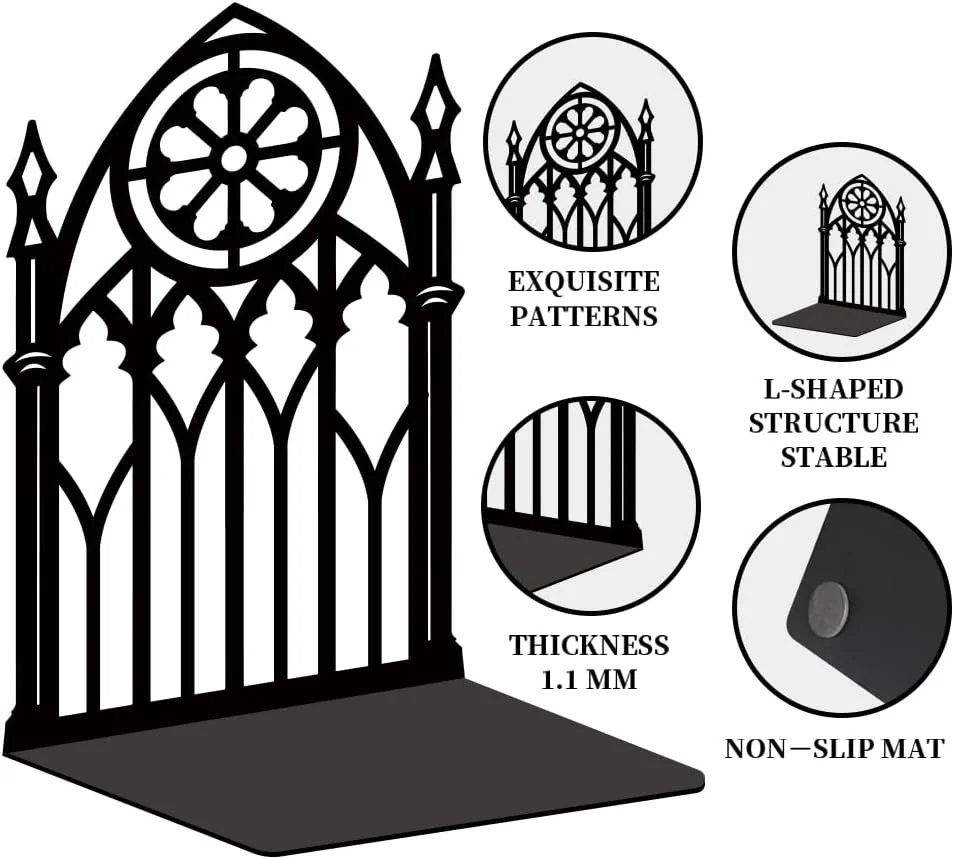 Supporte-livres Gothique « Porte de Cathédrale » – Noir – Image 2