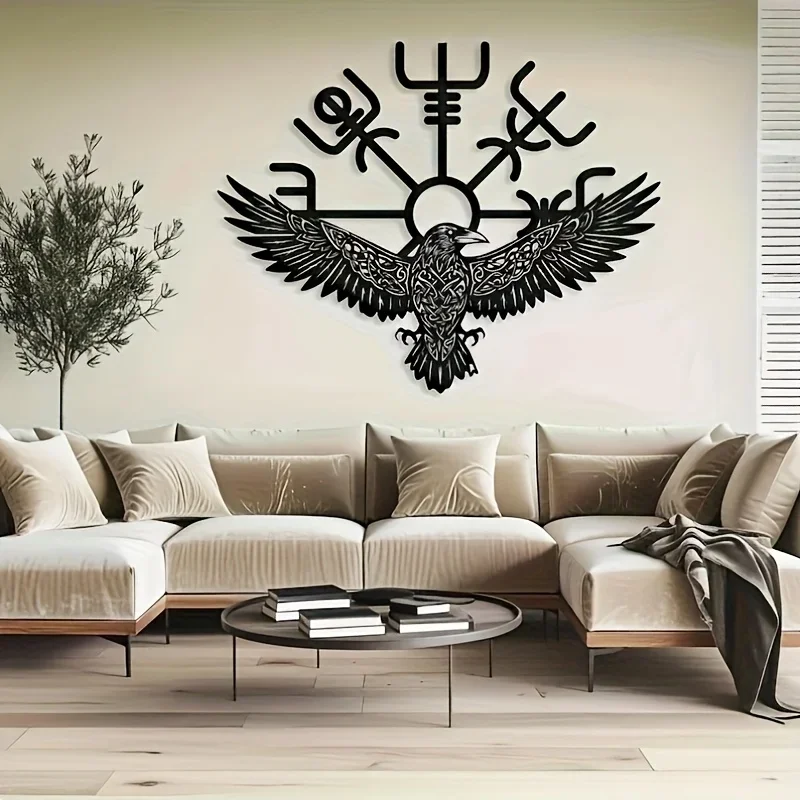 Décoration Murale Corbeau Viking – Ailes Déployées et Symboles – Image 6