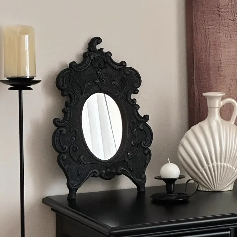 Miroir Mural Gothique Noir aux Arabesques
