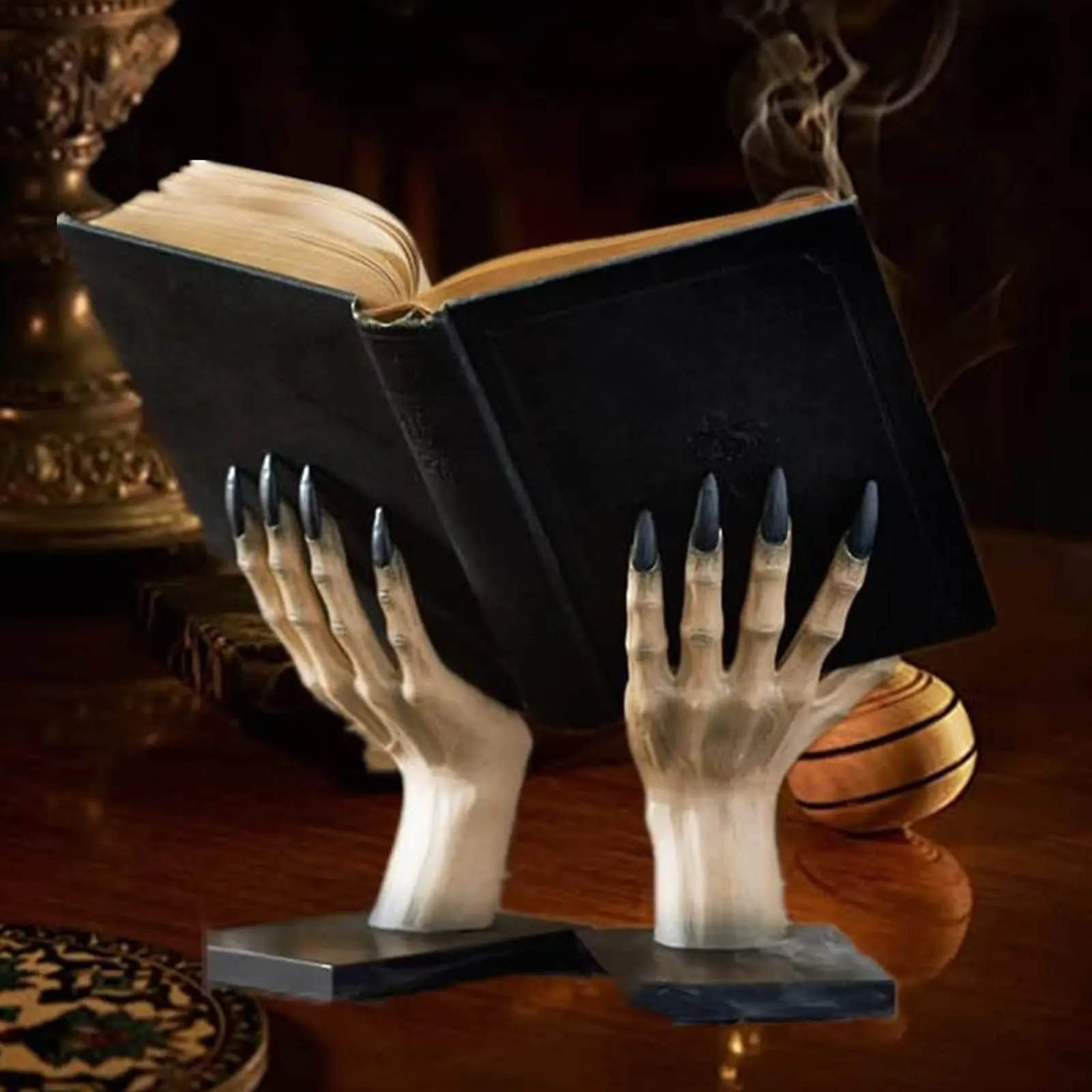 Serre-livres Gothiques – Mains Griffues sur Socle Noir