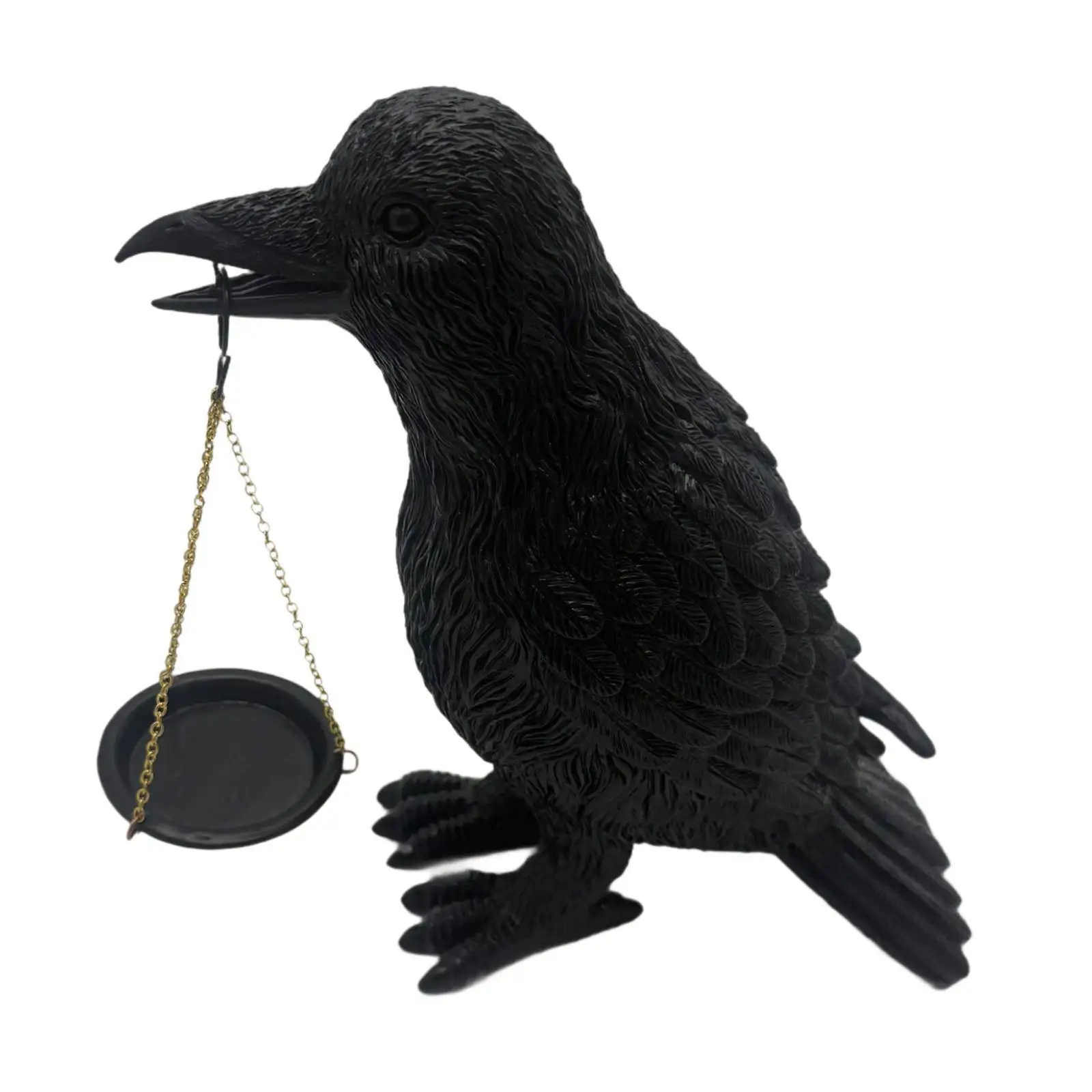 Bougeoir Gothique Corbeau – Sculpture Noire