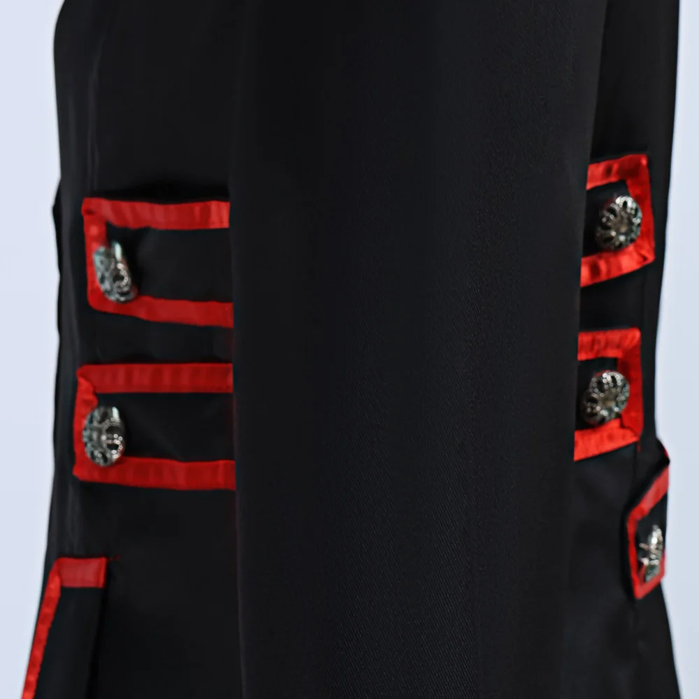 Manteau Gothique Queue-de-Pie – Liserés Rouges – Image 5