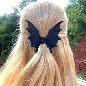 Pince à Cheveux Chauve-Souris Gothique – Ailes Sculptées