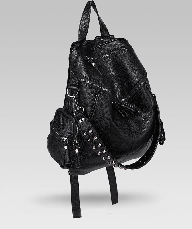 Sac à Dos Gothique Clouté – Noir Grande Capacité – Image 2