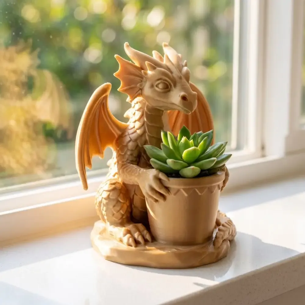 Cache-pot Gothique Dragon – Figurine pour Succulente