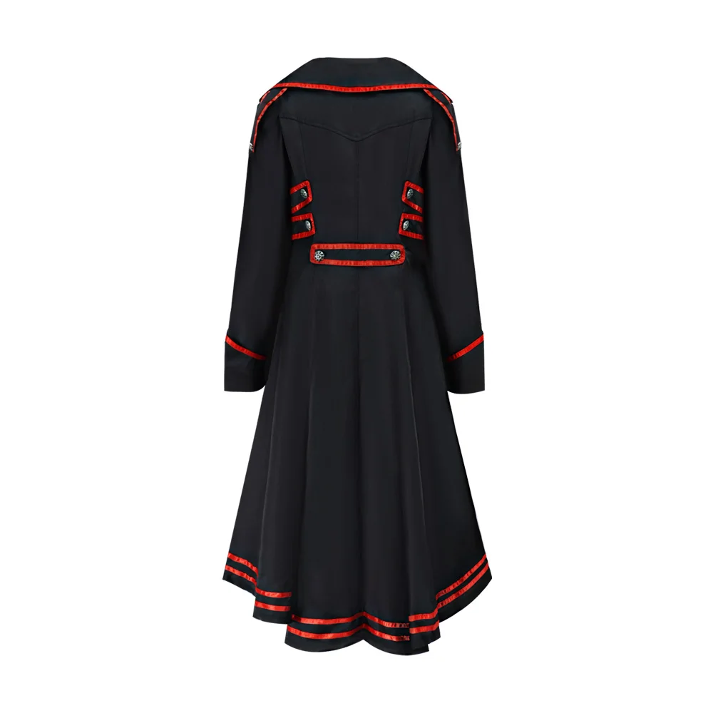 Manteau Gothique Queue-de-Pie – Liserés Rouges – Image 3
