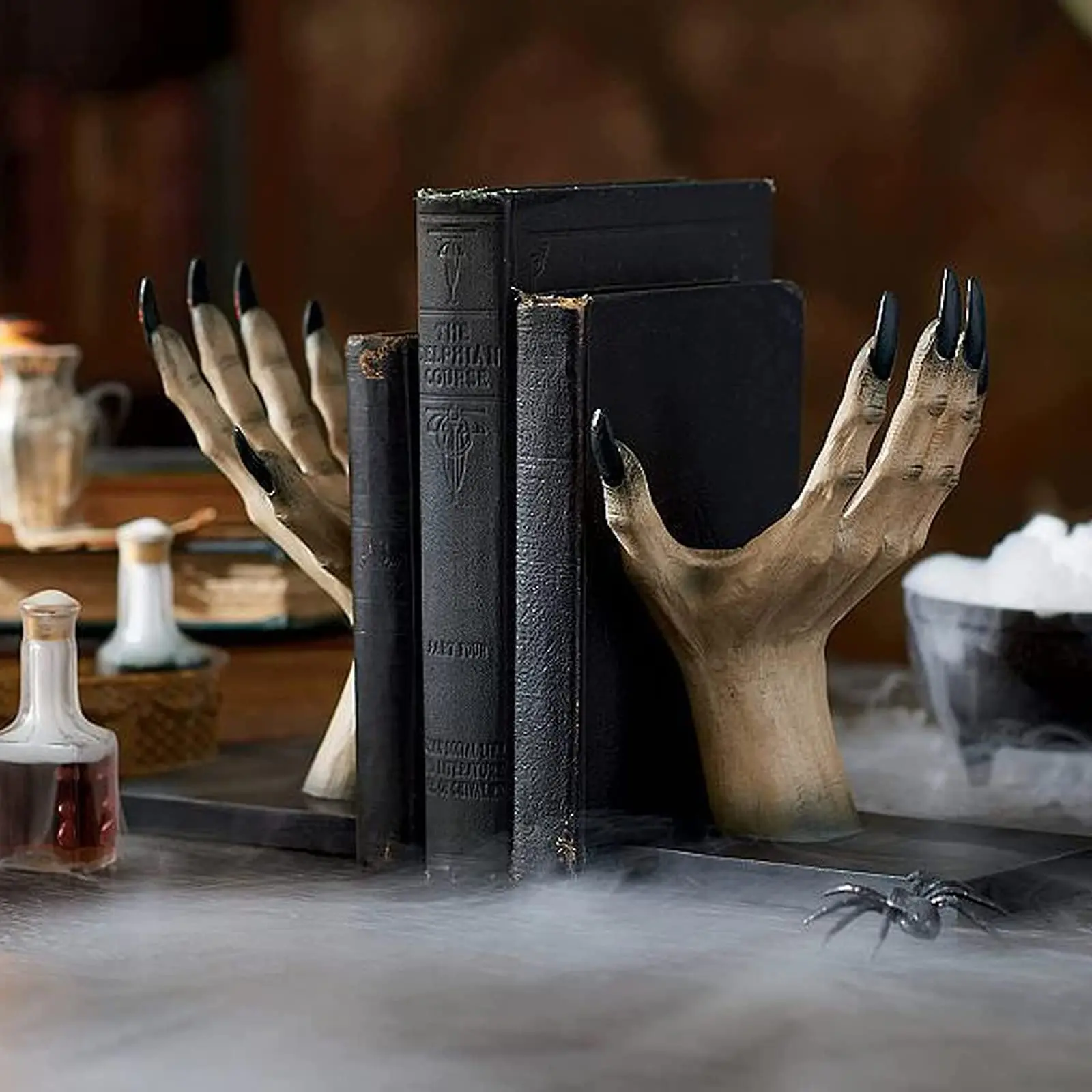 Serre-livres Gothiques – Mains Griffues sur Socle Noir – Image 4