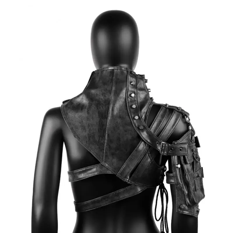 Sac Bandoulière Steampunk – Harnais Noir et Poche Multi-Sangles – Image 2