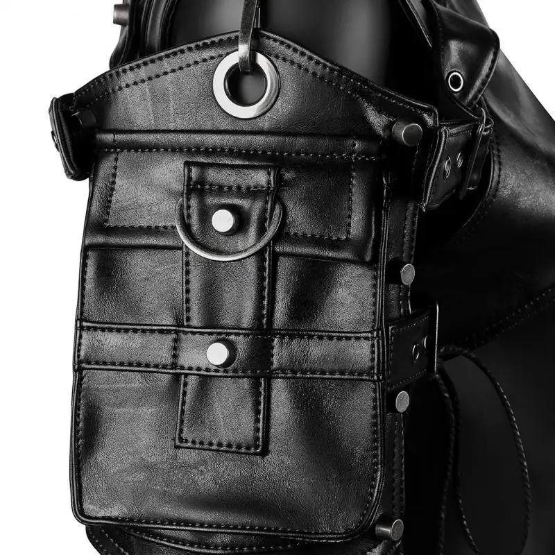 Sac Bandoulière Steampunk – Harnais Noir et Poche Multi-Sangles – Image 6