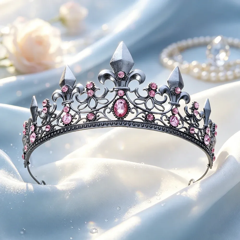 Tiare Gothique Médiévale – Strass Roses