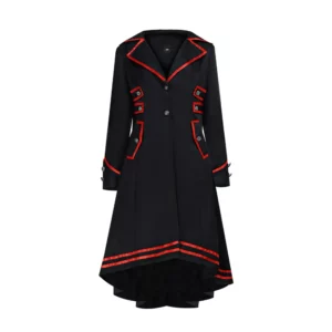 Manteau Gothique Queue-de-Pie – Liserés Rouges