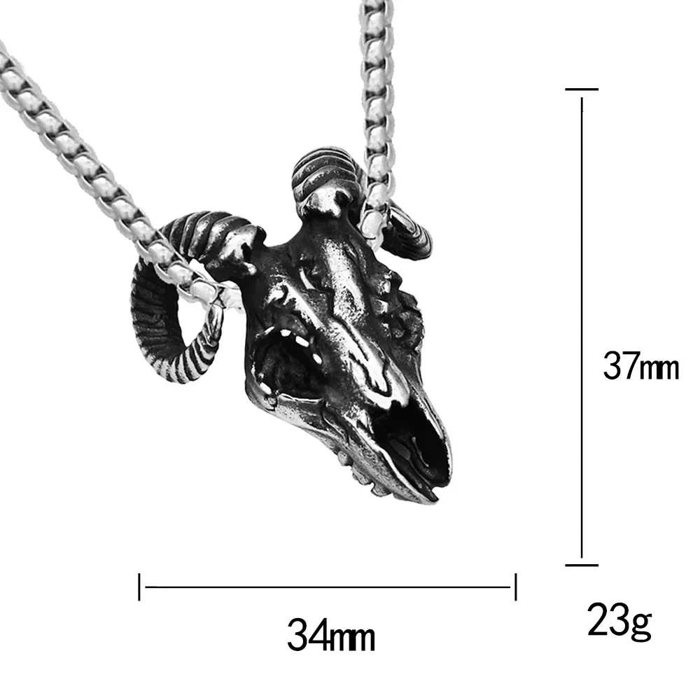 Collier Gothique Tête de Chèvre – Pendentif Argenté – Image 6