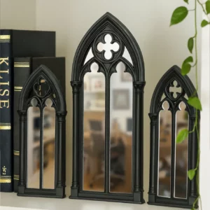 Set de Trois Miroirs Gothiques en Arches Noires