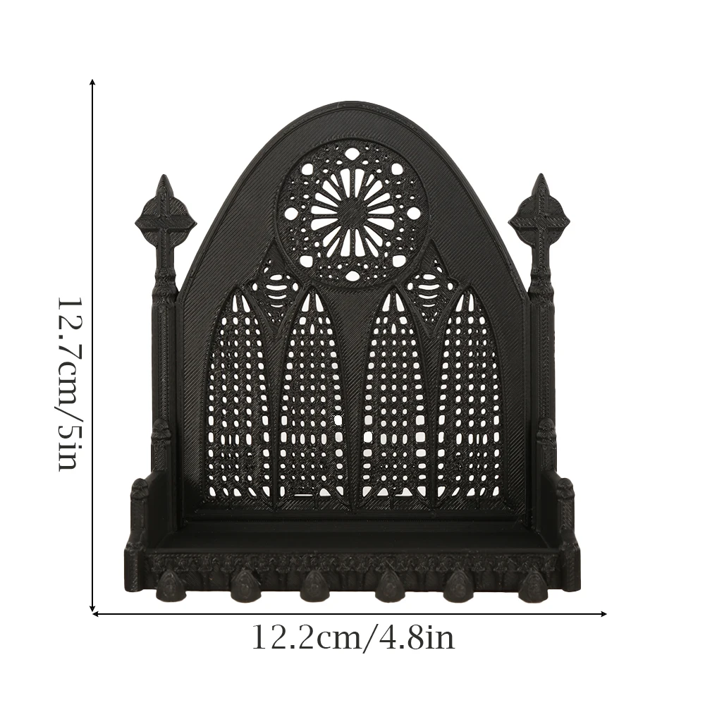 Étagère Murale Gothique en Arche – Vitrail Noir – Image 6