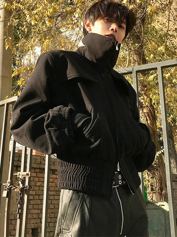 Blouson Techwear à Col Montant – Noir Minimal