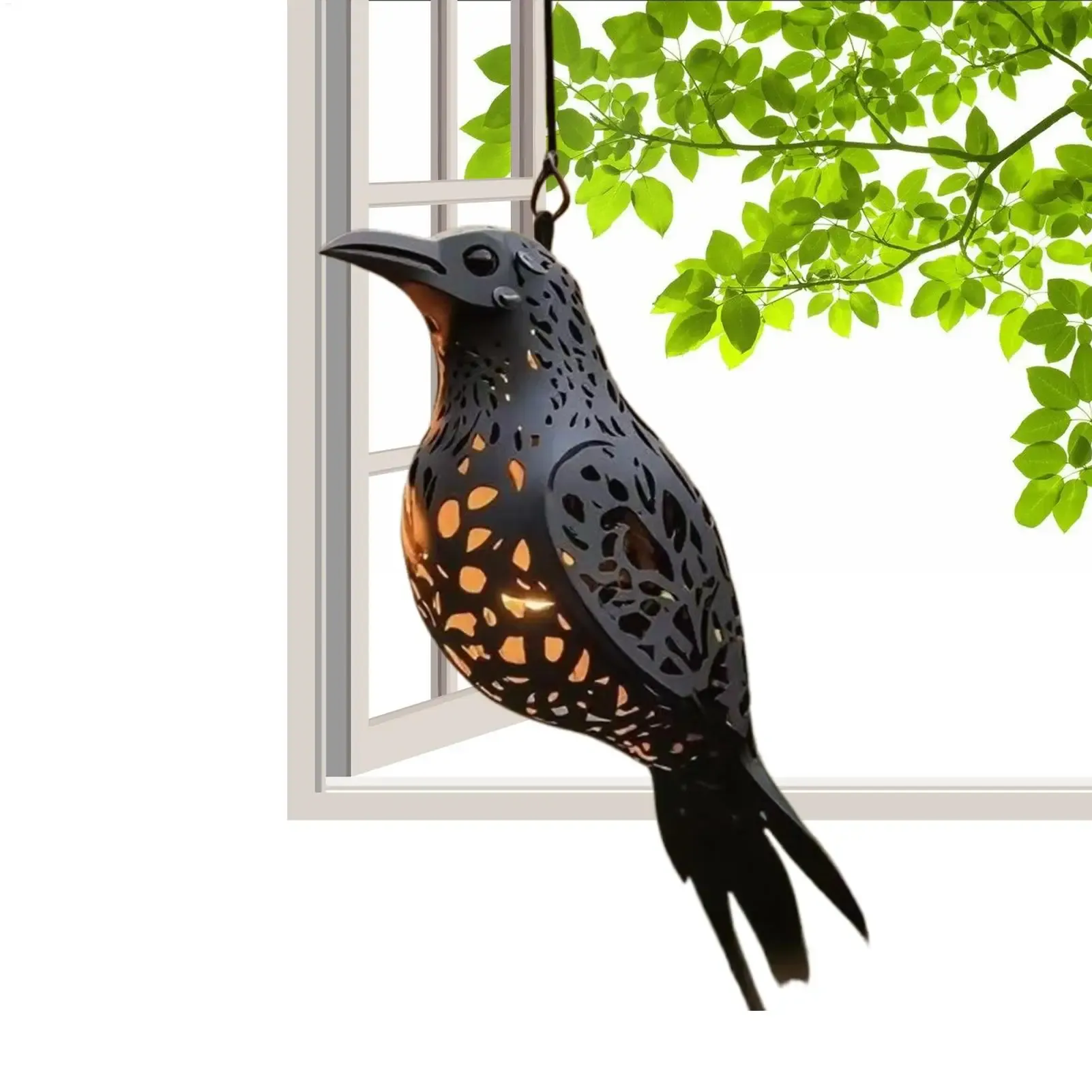 Lanterne Gothique Corbeau à Suspendre