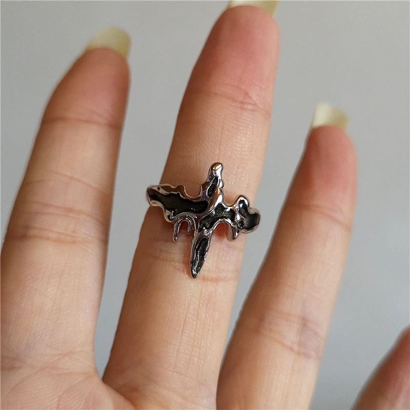 Bague Gothique Araignée – Cristal Noir – Image 5
