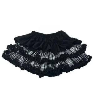 Jupon Gothique Noir et Tartan a Volants