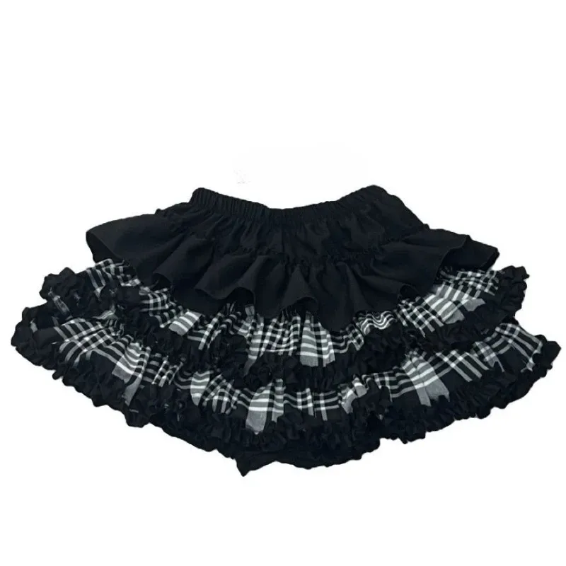 Jupon Gothique Noir et Tartan a Volants