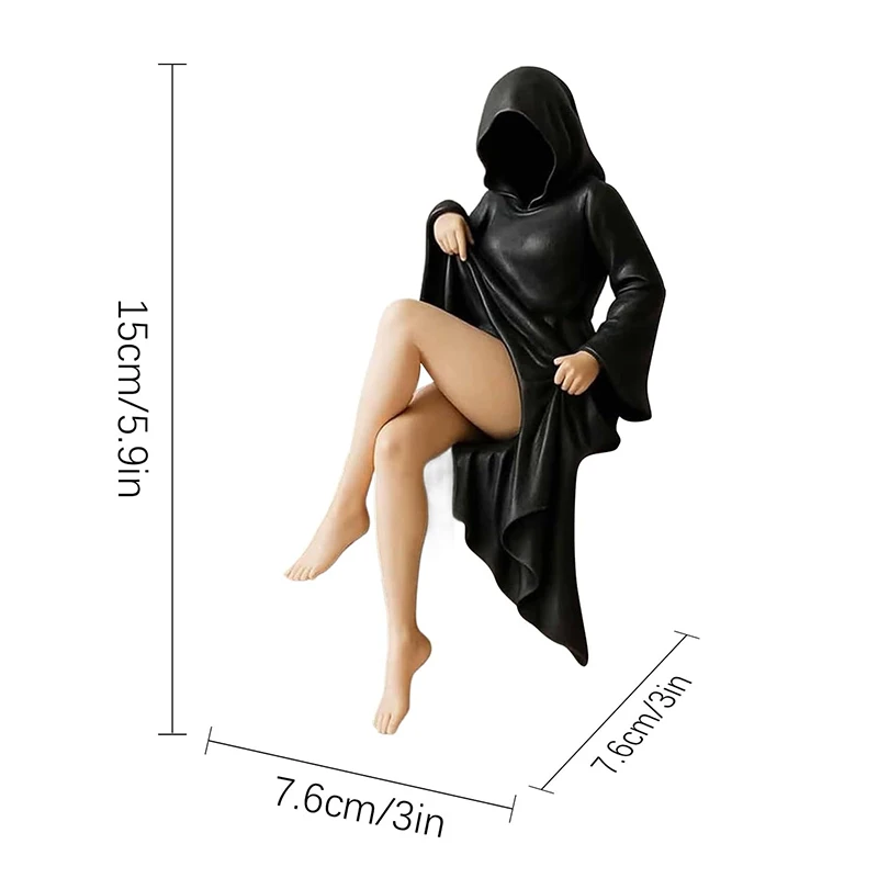 Statuette Gothique Masquée – Silhouette à Capuche – Image 6