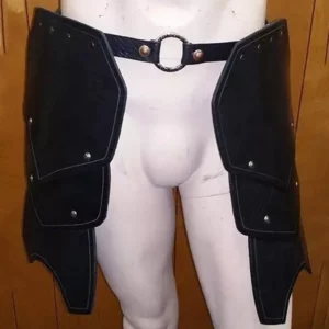 Ceinture Gothique en Similicuir – Armure à Pans Noirs