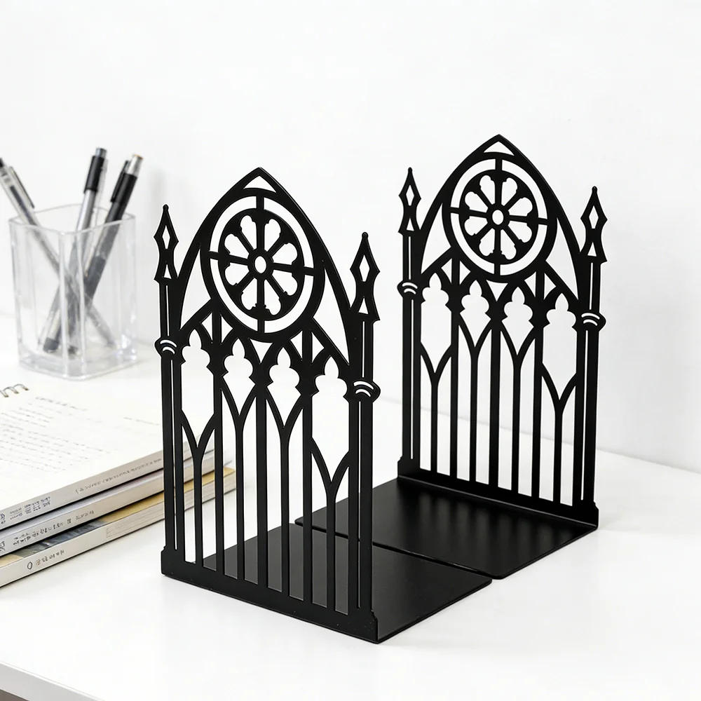 Supporte-livres Gothique « Porte de Cathédrale » – Noir