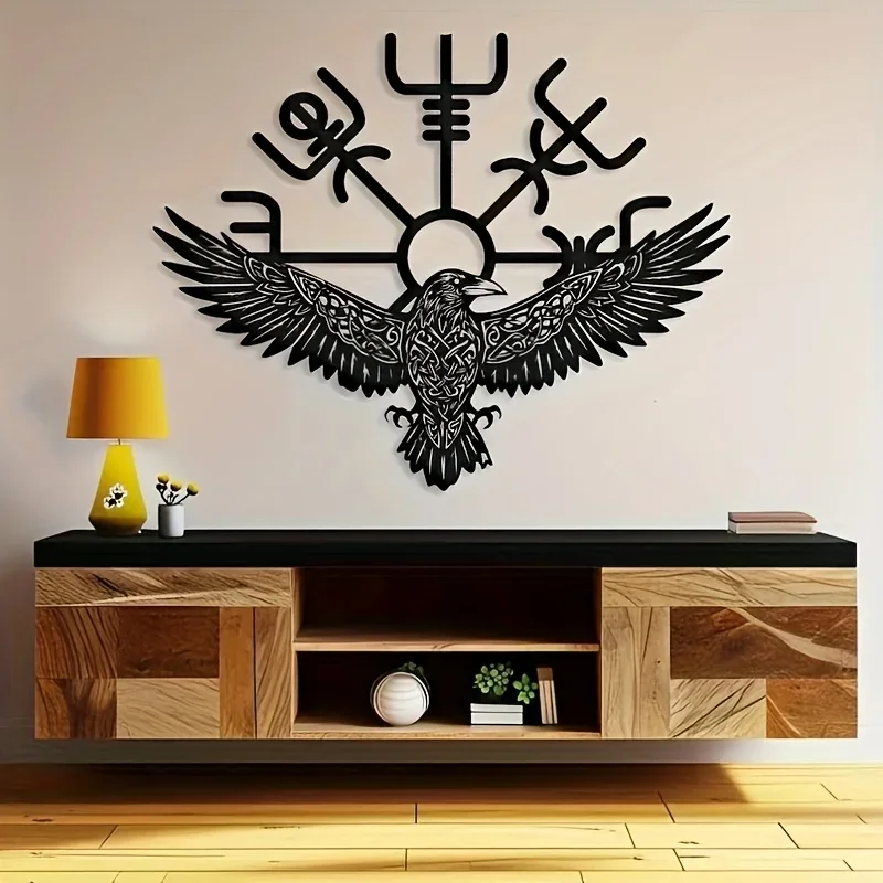 Décoration Murale Corbeau Viking – Ailes Déployées et Symboles – Image 5